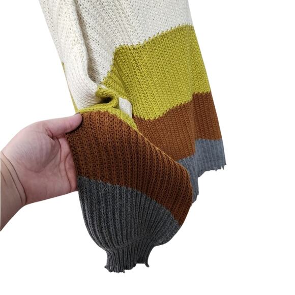 BLU PEPPER color block‎ chevron boho destroyed sweater size 2X - Picture 4 of 8